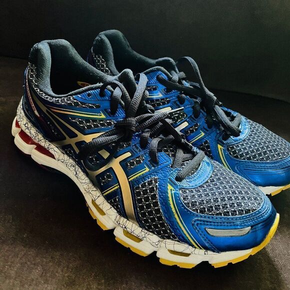 Asics GEL-Kayano 19 Black Blue Yellow Red Mens 7.5 Medium Tag or Womens 9 US - Picture 2 of 9